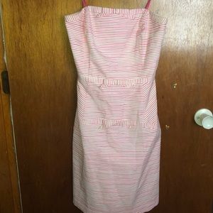 Vineyard Vines pink and white striped bow dress